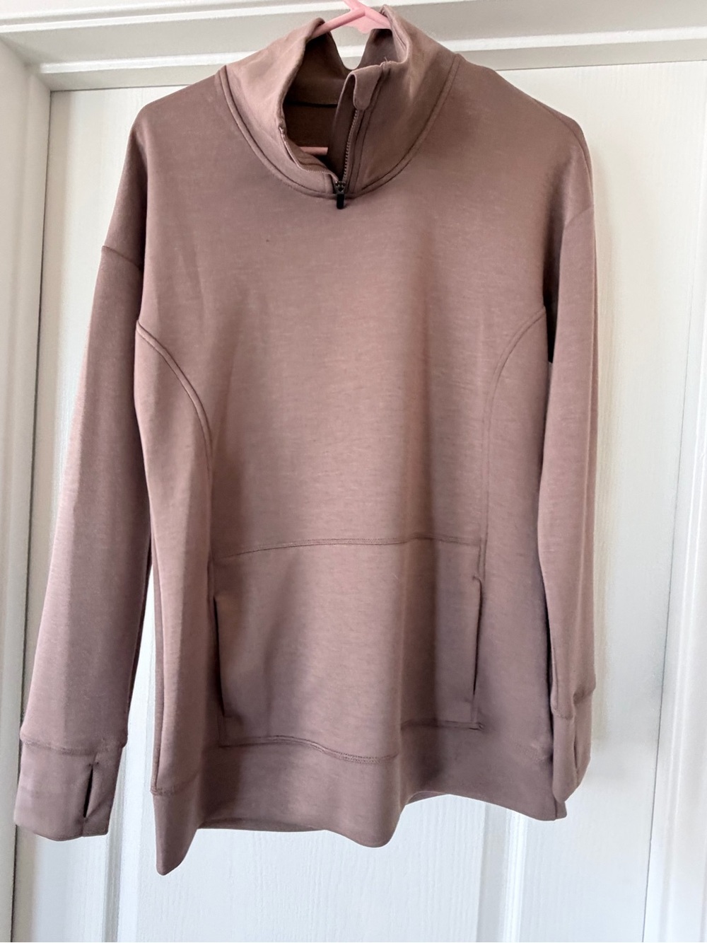 Women's Half-Zip Pullover Sweater - Dusty Mauve